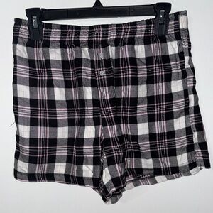 Women's Jaclyn Inc. Flannel black & purple Boxer Pajama Shorts Small